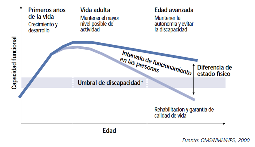 Gráfico cambios en el cuerpo en función de la edad